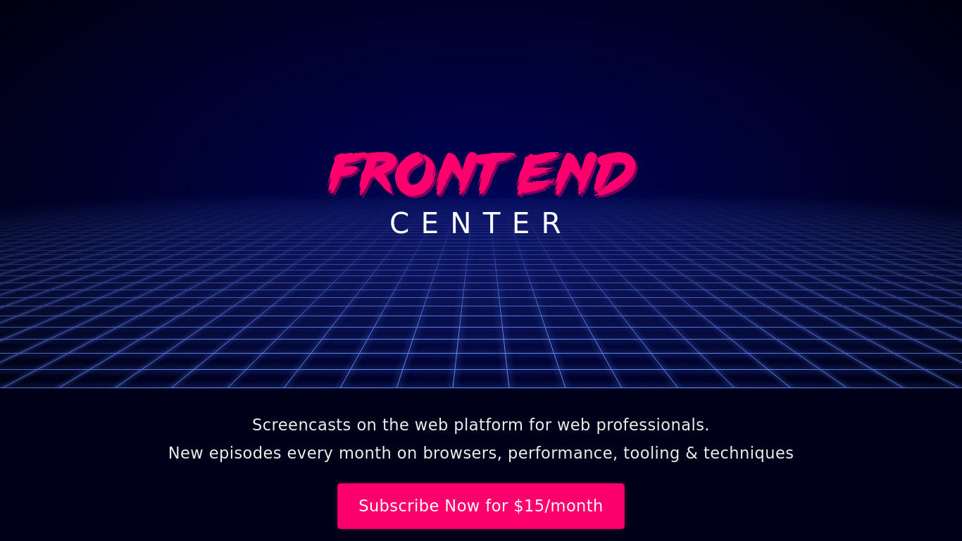 Frontend Center Landing page