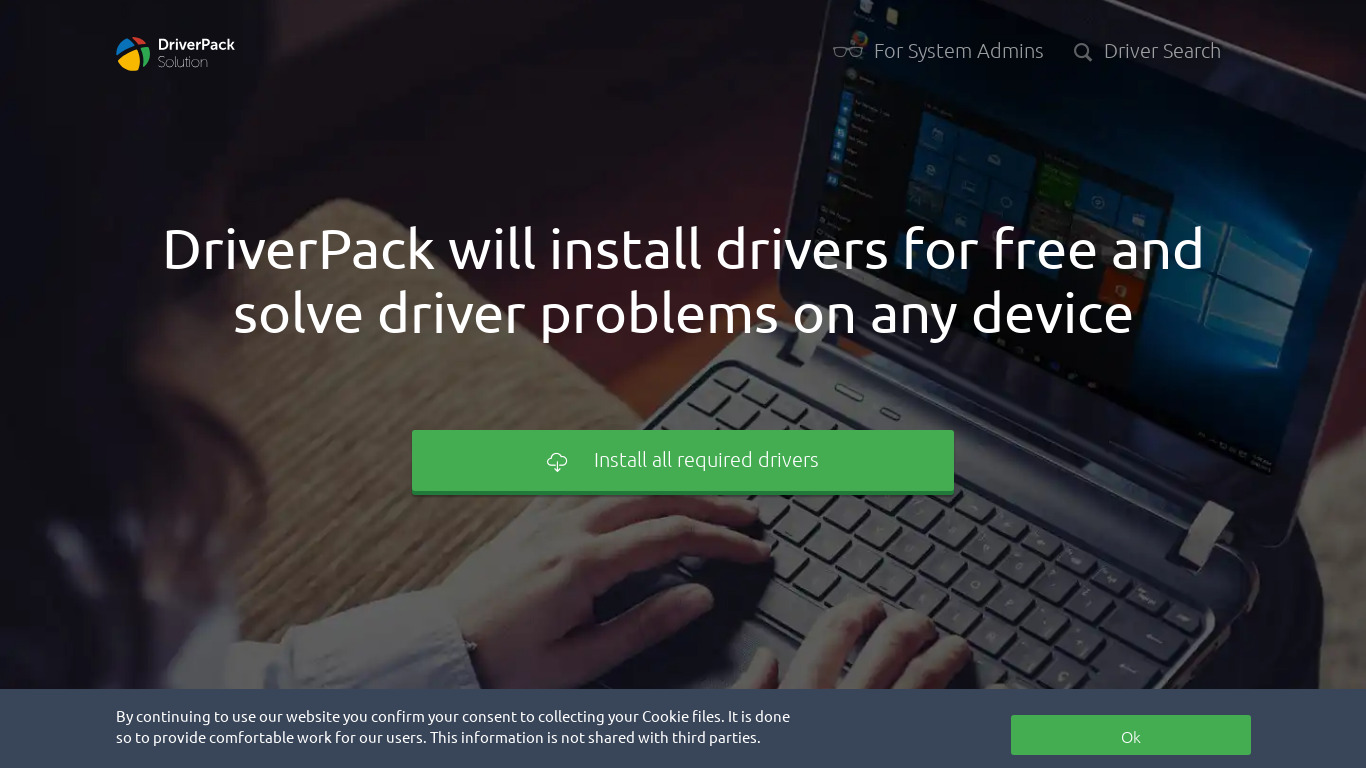 DriverPack Solution Landing page