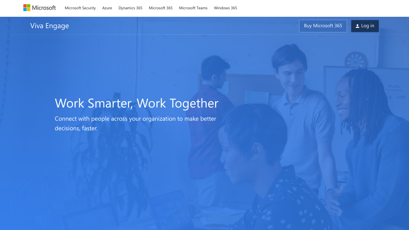 Yammer Landing page