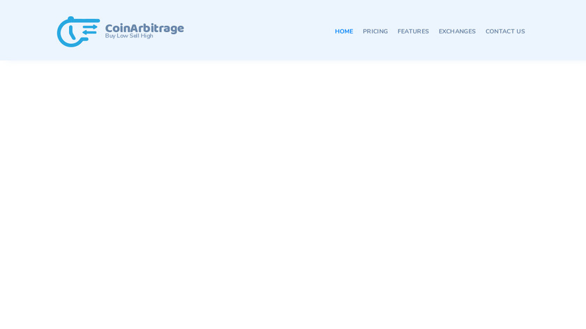 CoinArbitrage Landing Page