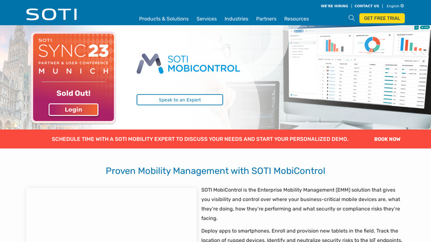 Soti MobiControl Landing Page