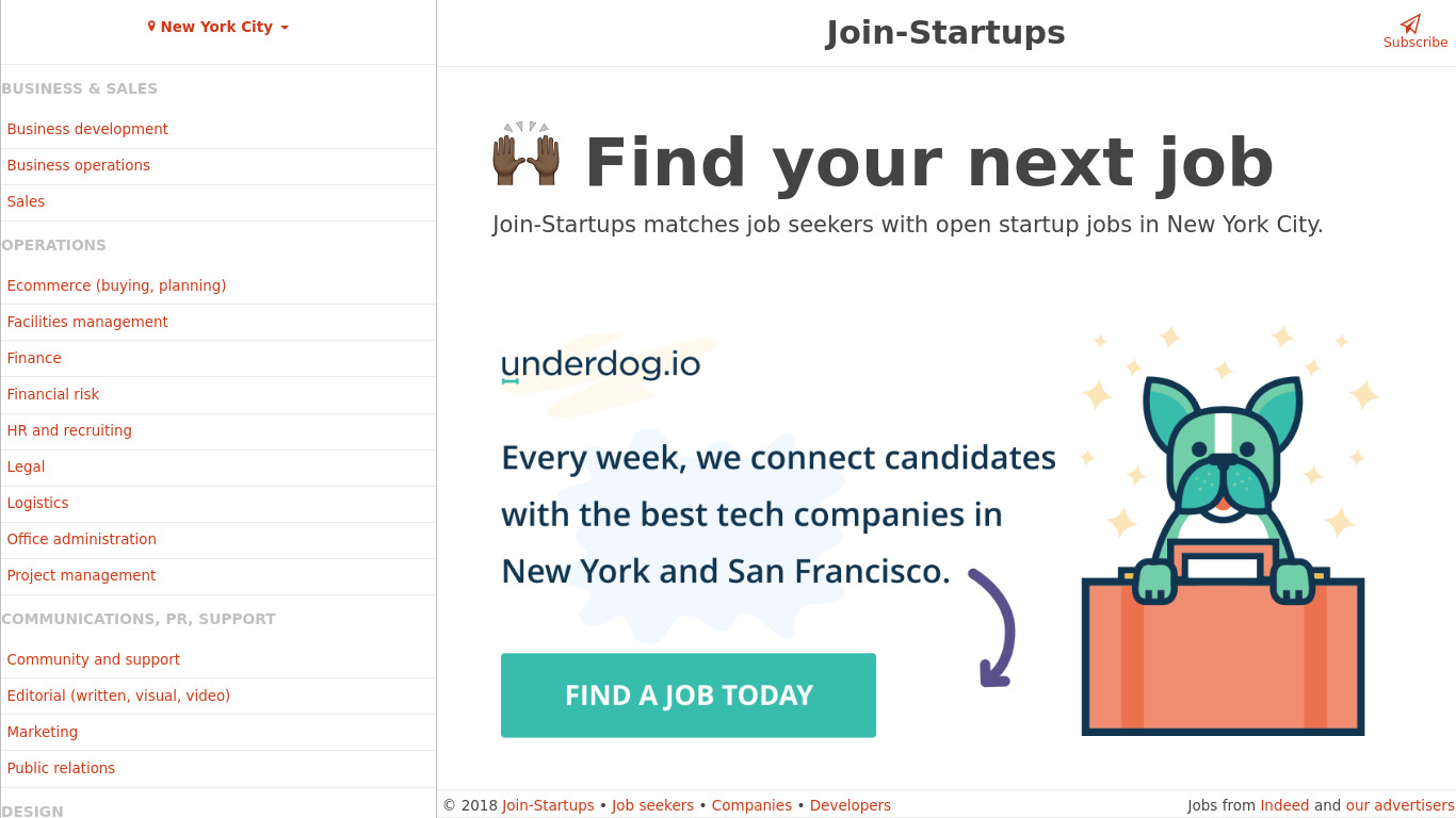 Join-Startups Landing page