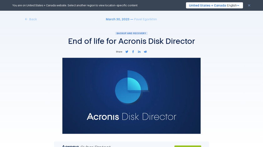 Acronis Disk Director Landing Page