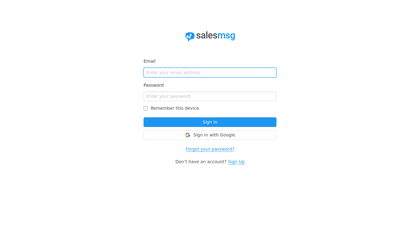 Salesmsg Landing page