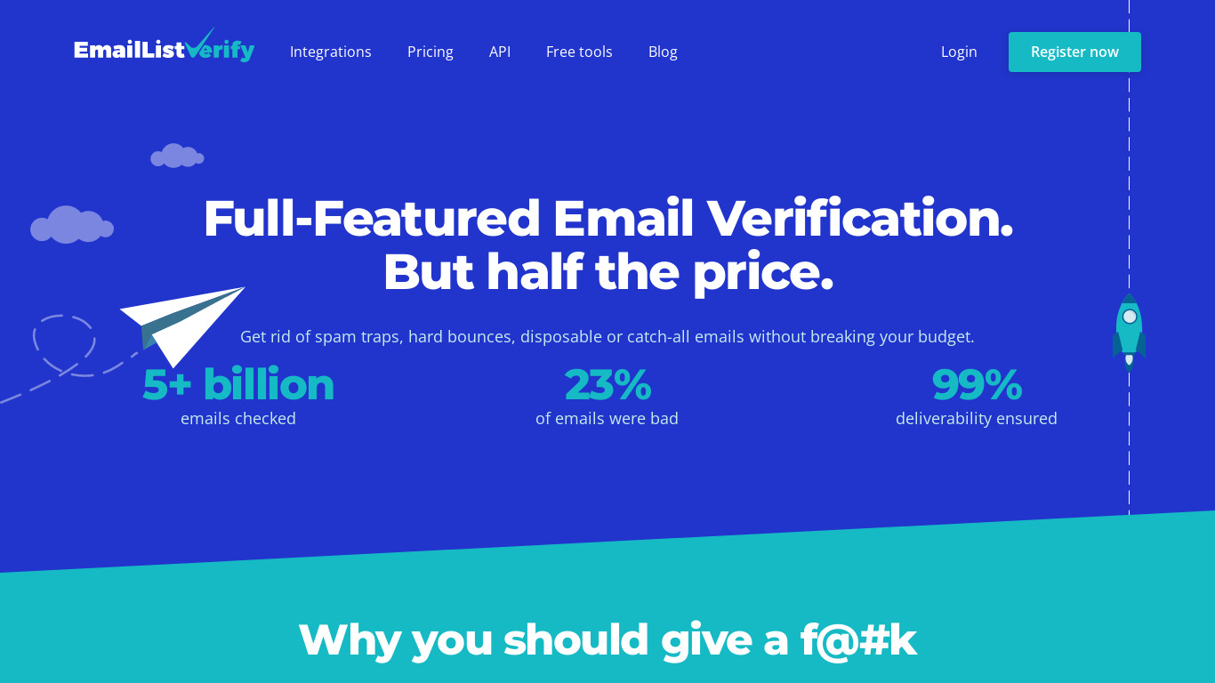 Email List Verify Landing page