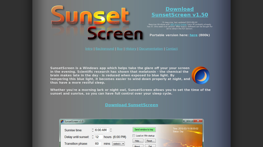 SunsetScreen Landing Page