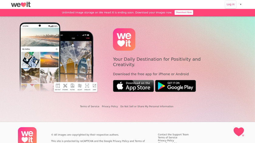 weheartit.com Landing Page