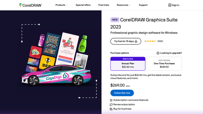 CorelDRAW Graphics Suite Landing Page