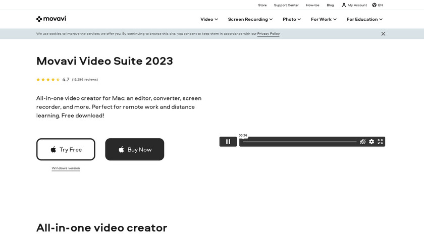 Movavi Video Suite Landing Page