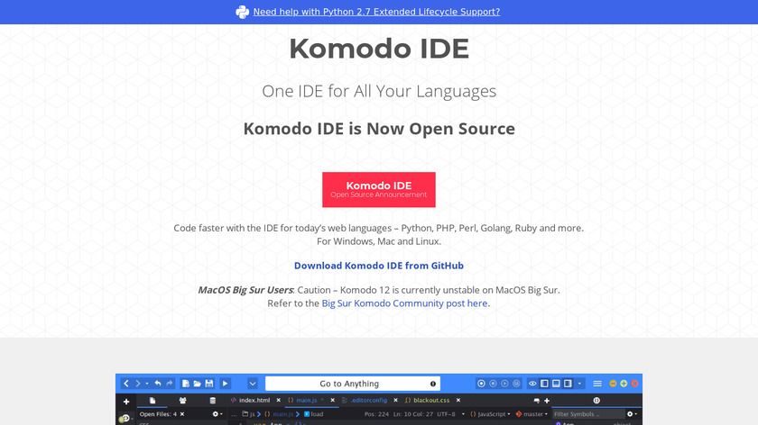 Komodo IDE Landing Page