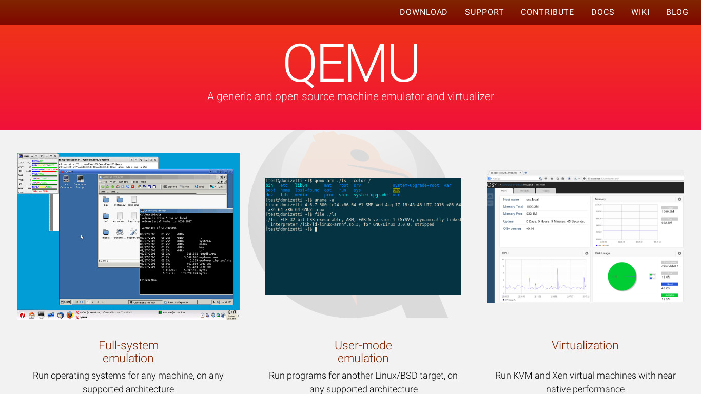 QEMU Landing page