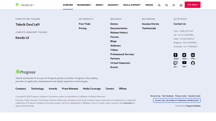 Kendo UI Landing Page