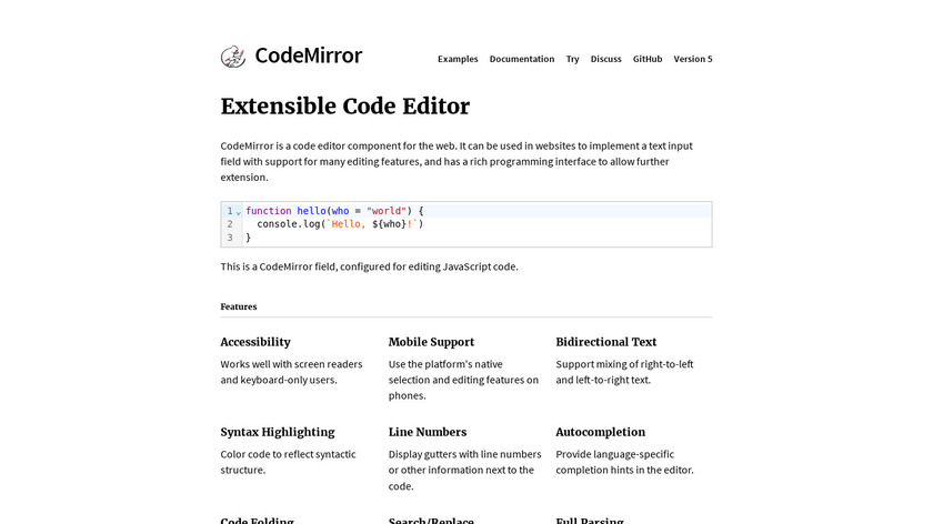 CodeMirror Landing Page