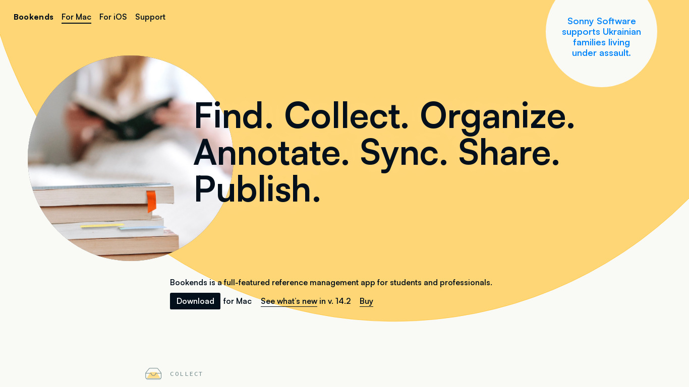 Bookends Landing page