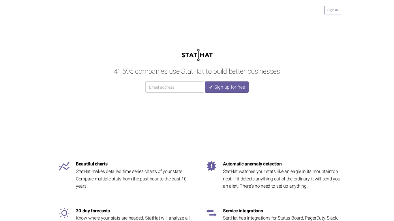 StatHat Landing page