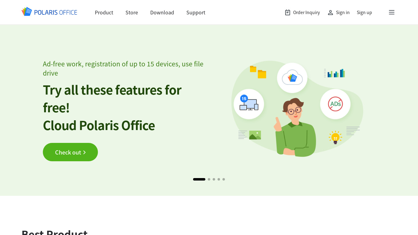 Polaris Office Landing page