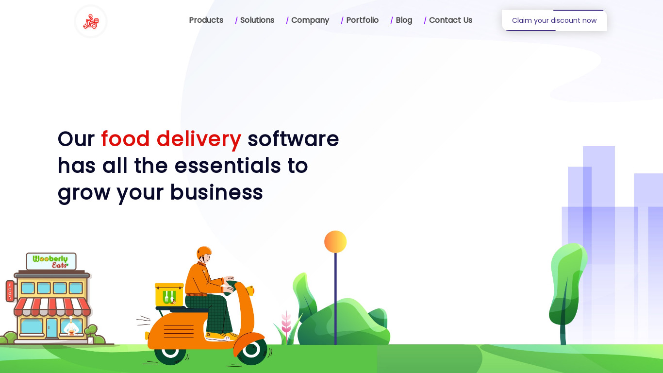 RentALLScript's Food Delivery Software Landing page
