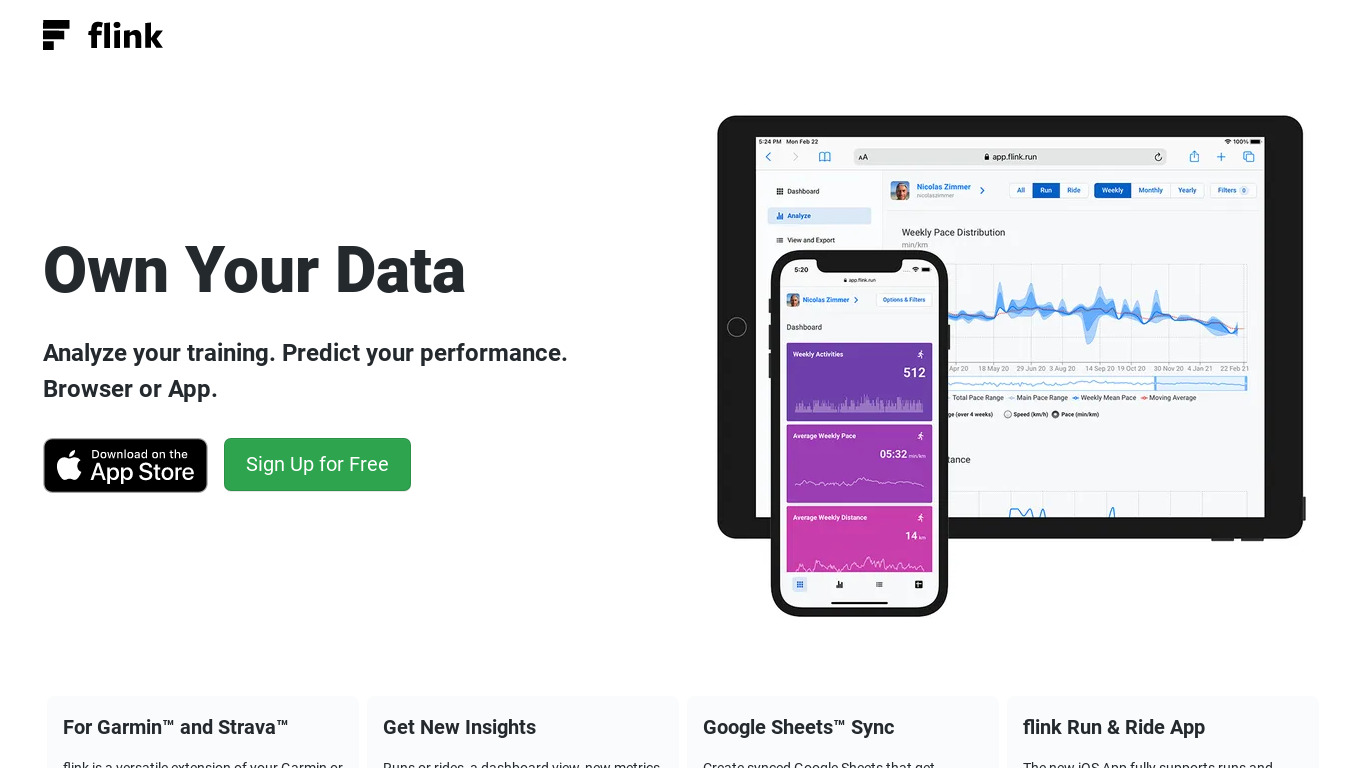 flink Analytics Landing page