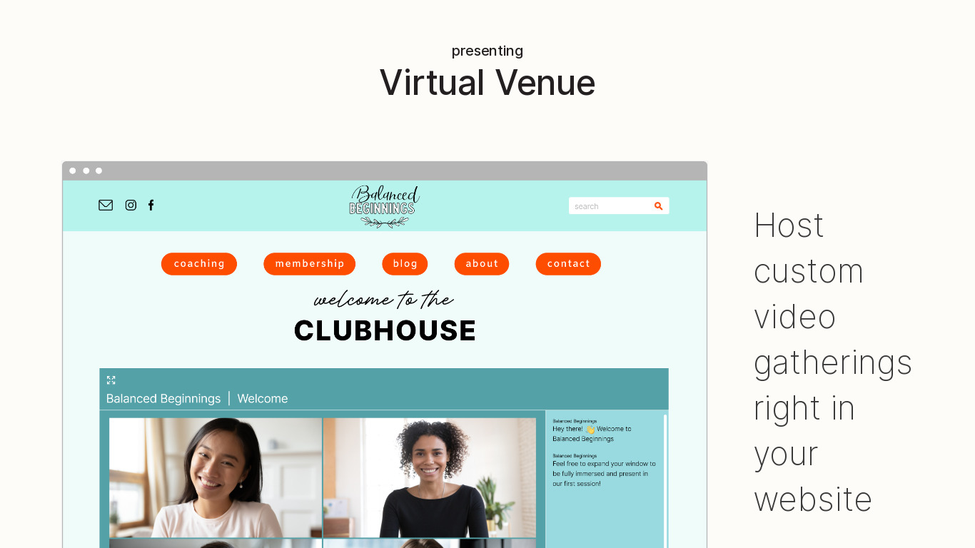 Virtual Venue by Mixily Landing page