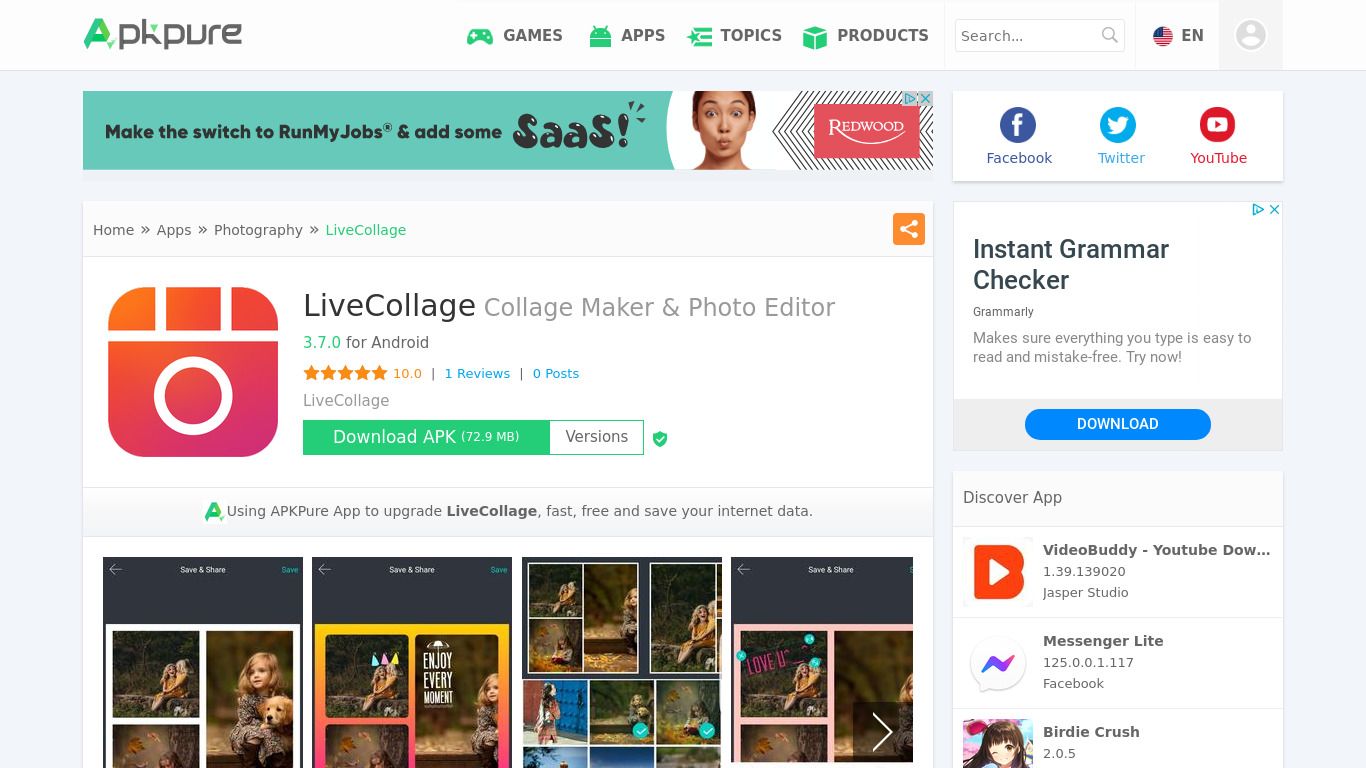 LiveCollage Landing page
