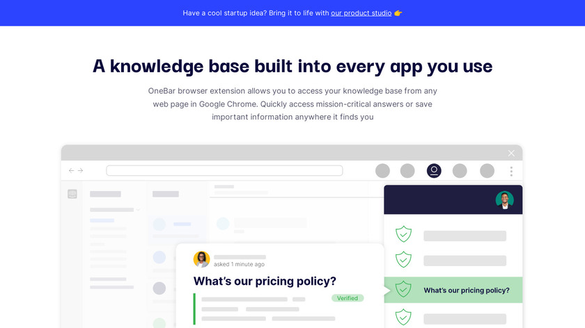OneBar for Chrome Landing Page