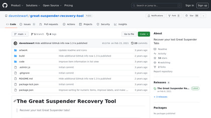 The Great Suspender Recovery Tool image