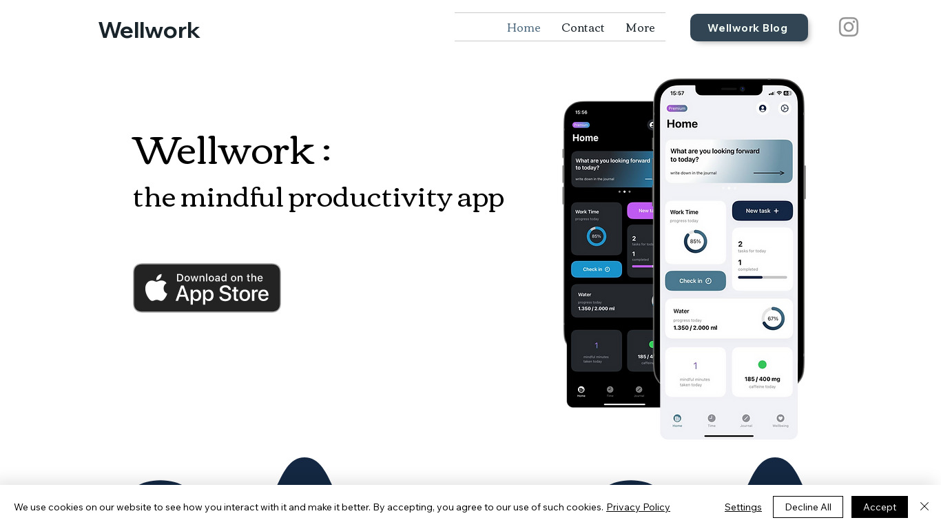 Wellwork App Landing page