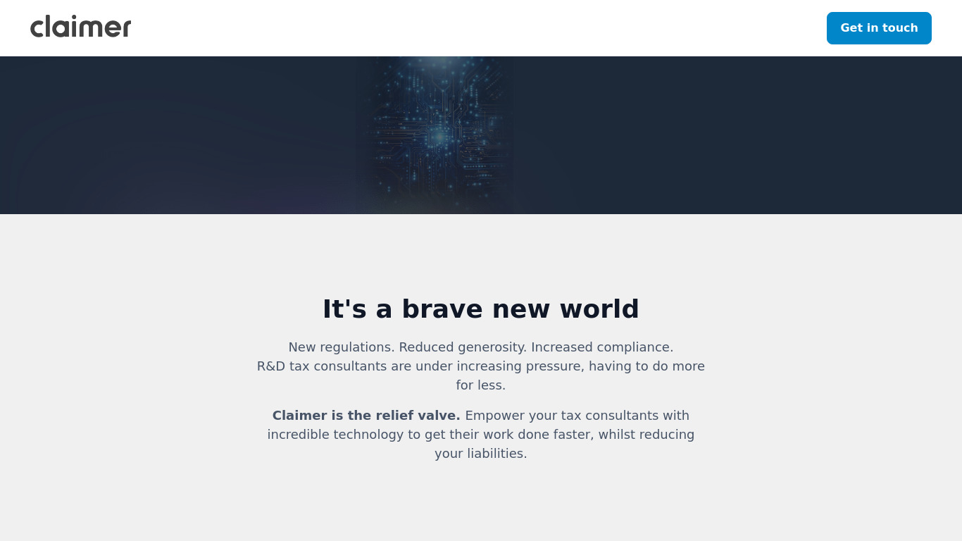 Claimer Landing page