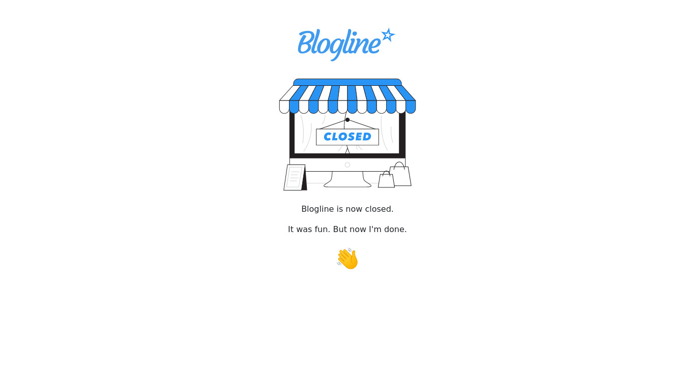 Blogline.co Landing page