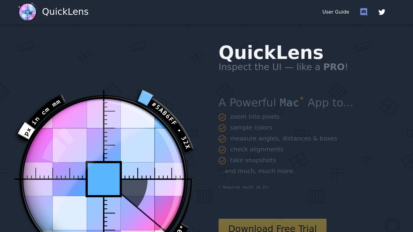 QuickLens Landing page