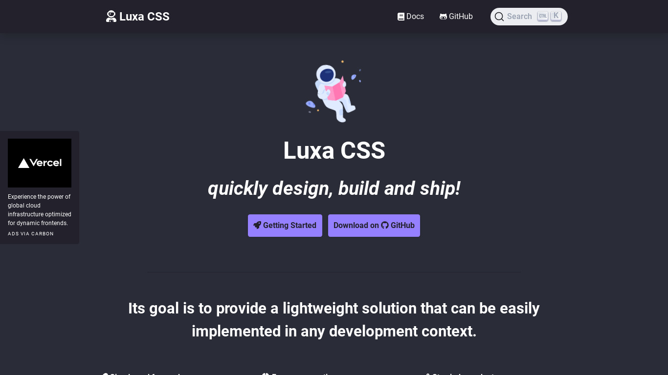 Luxa CSS Landing page