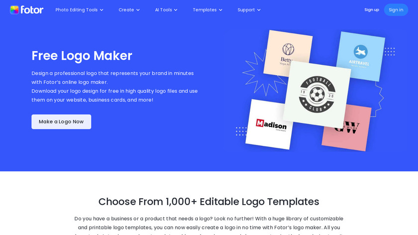 Fotor Logo Maker Landing Page