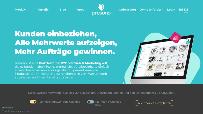 presono Landing Page