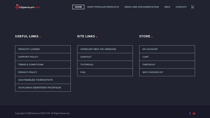 Opencart-api Landing Page