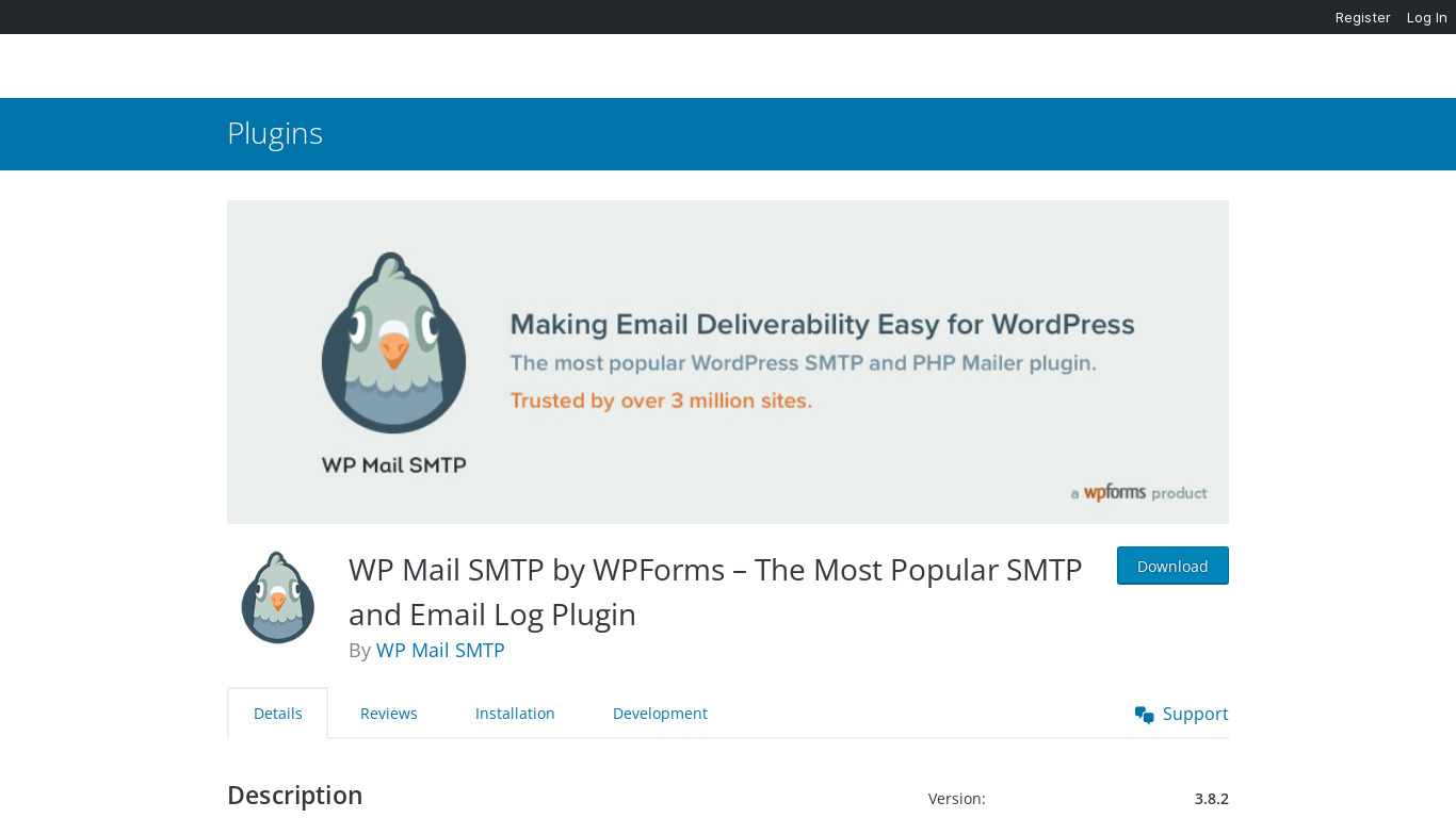 WP Mail SMTP Landing page