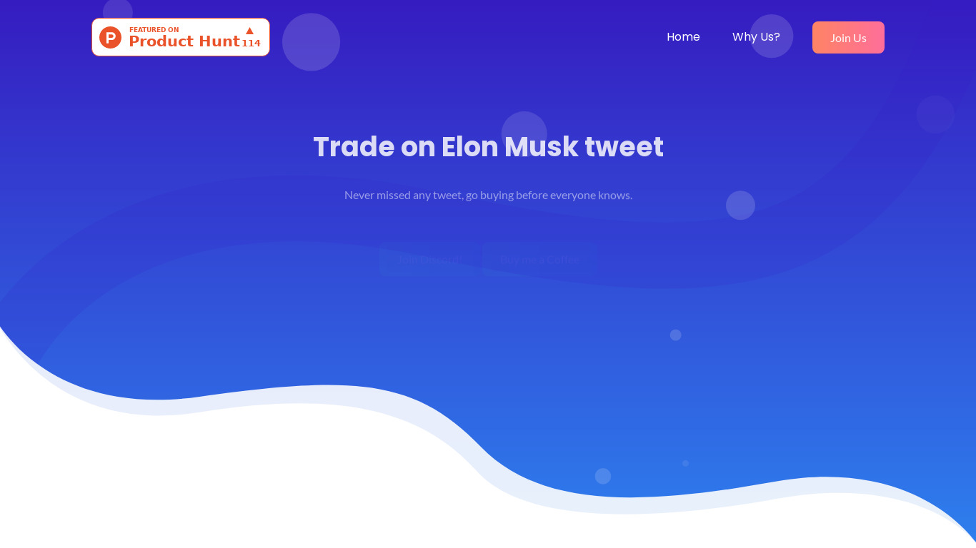 Trade on Elon Tweets Landing page