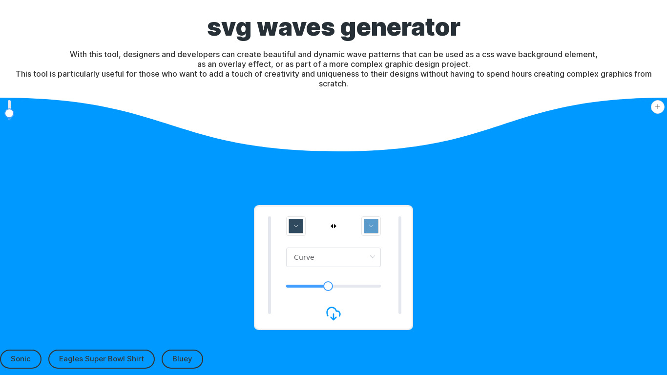 SVG Waves Landing page