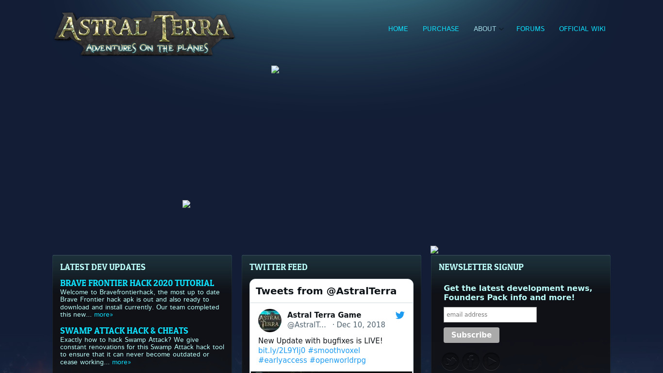Astral Terra Landing page