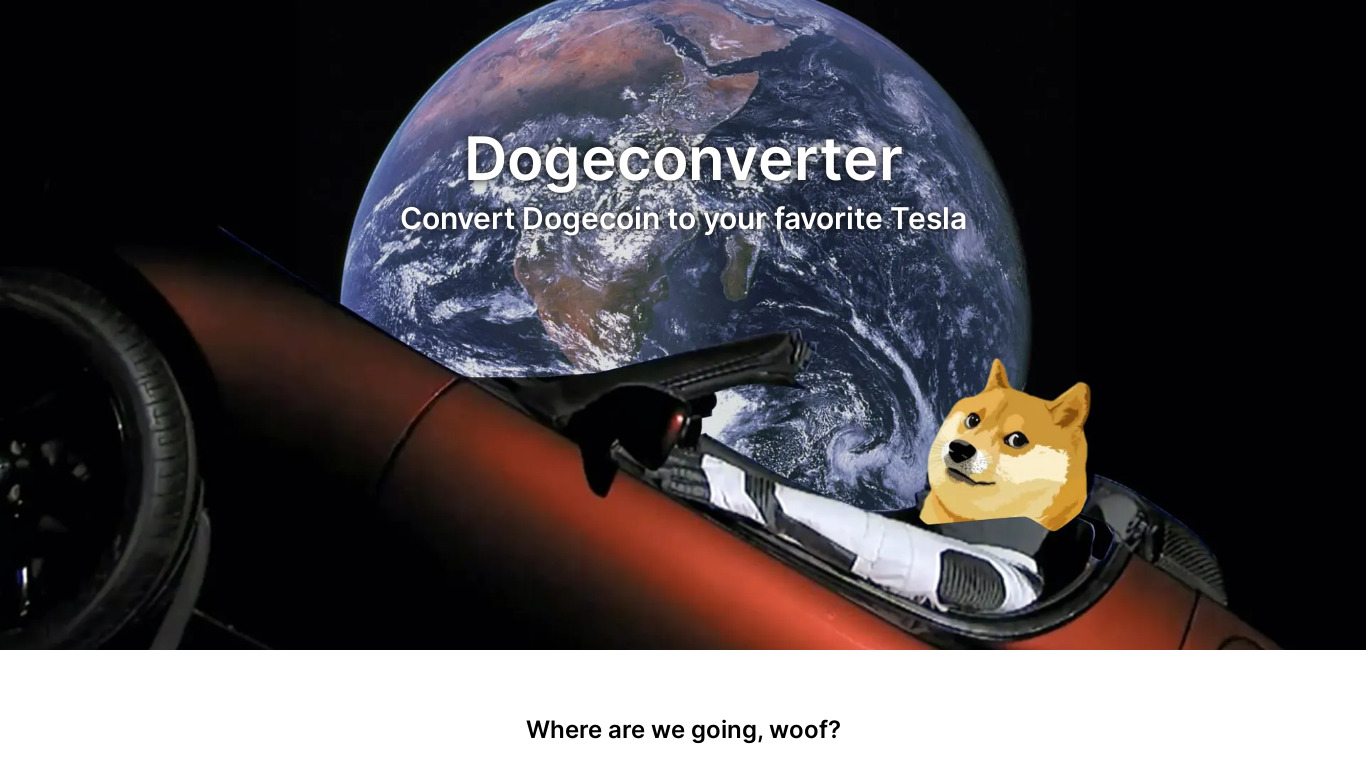 DogeConverter Landing page