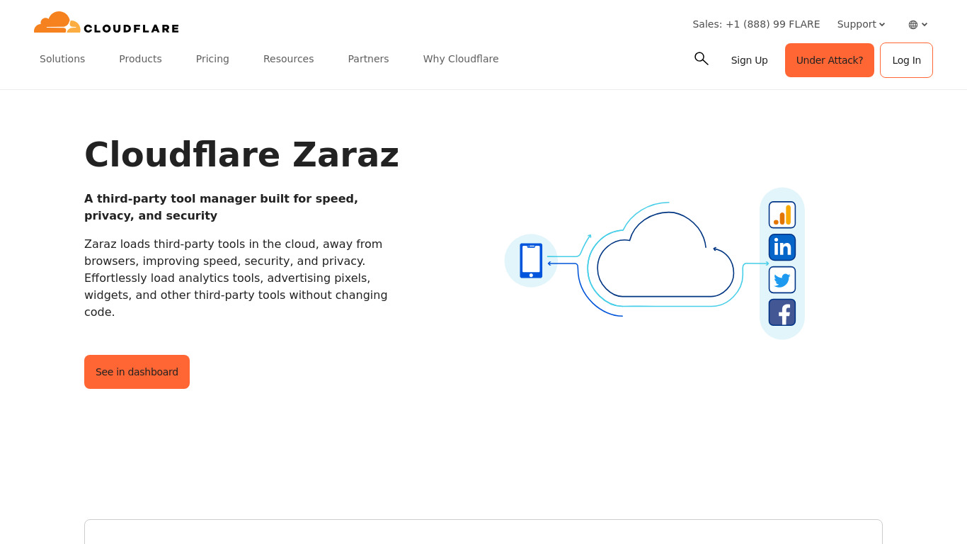 Zaraz Landing page
