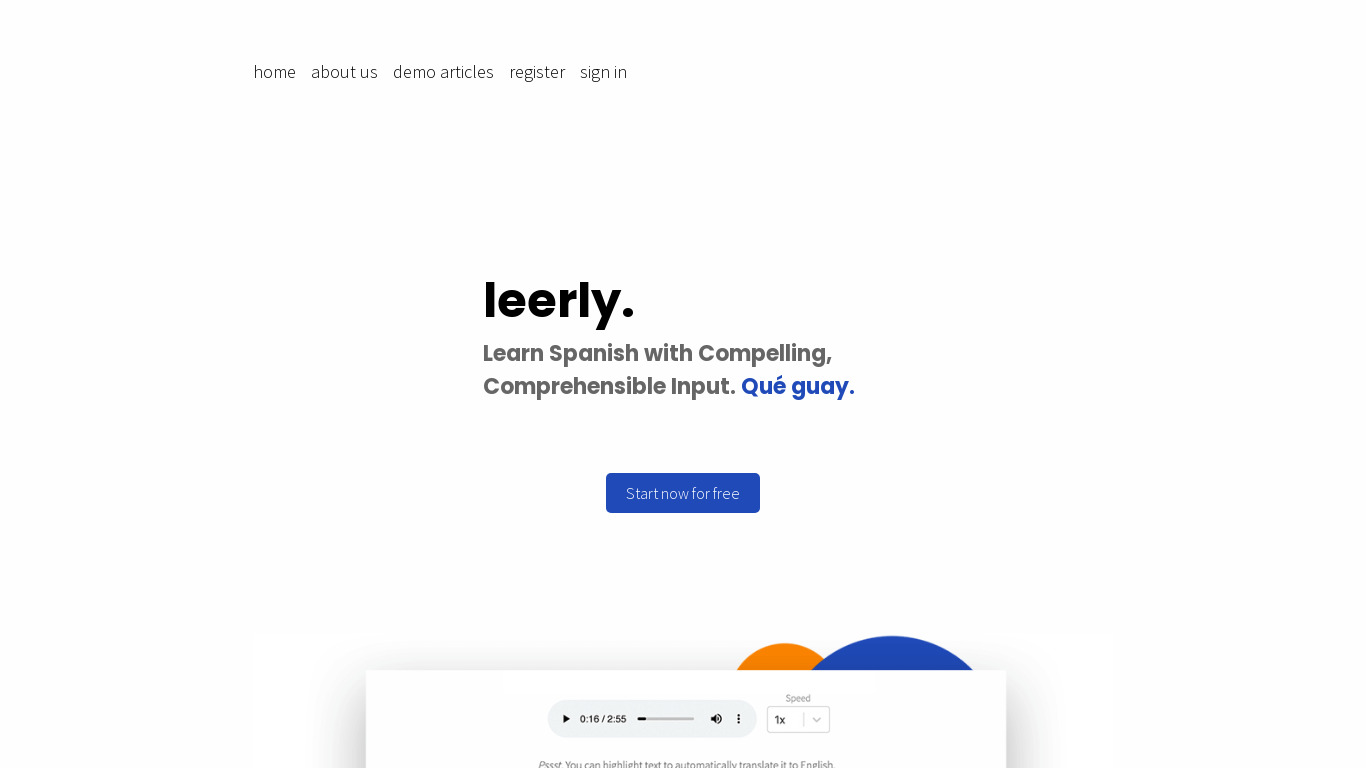 leerly Landing page