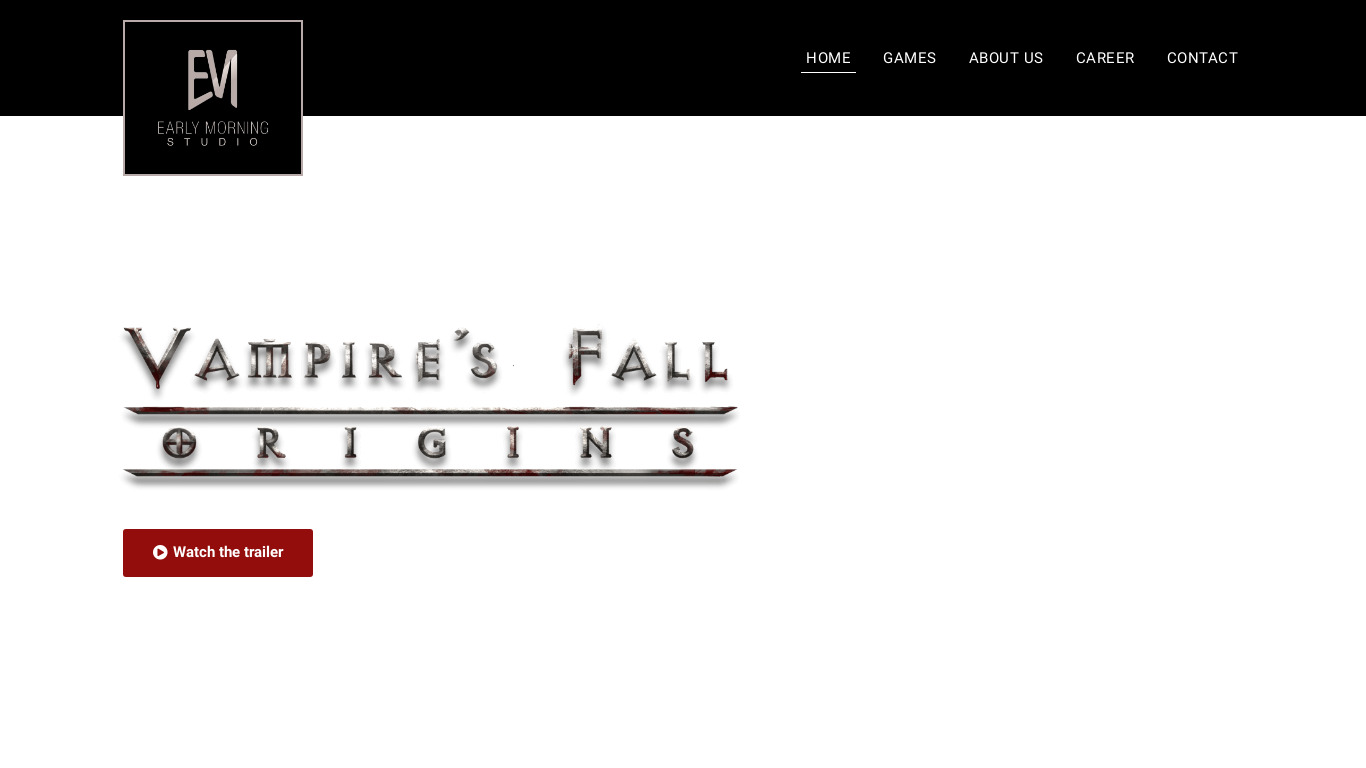 Vampire’s Fall: Origins RPG Landing page