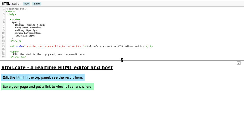 HTML.cafe Landing Page