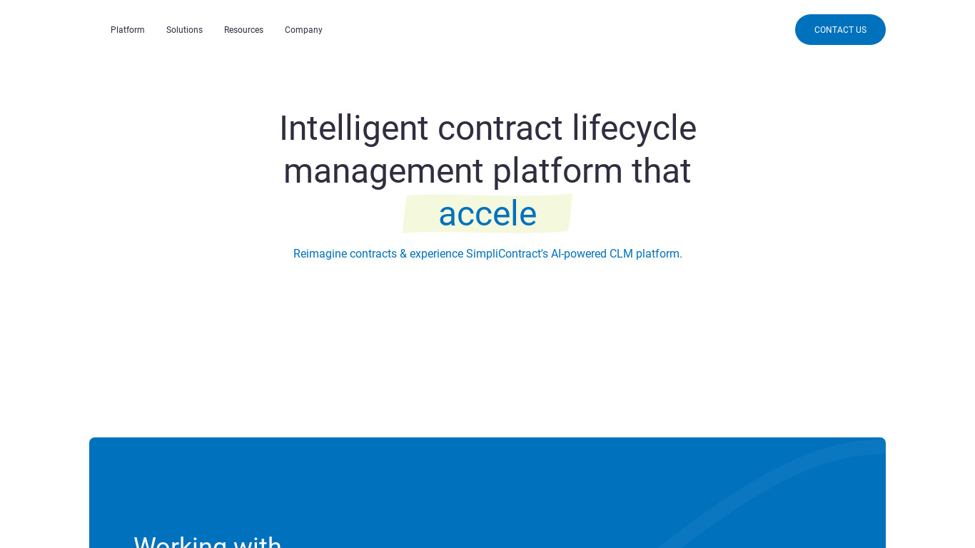 Simplicontract Landing page
