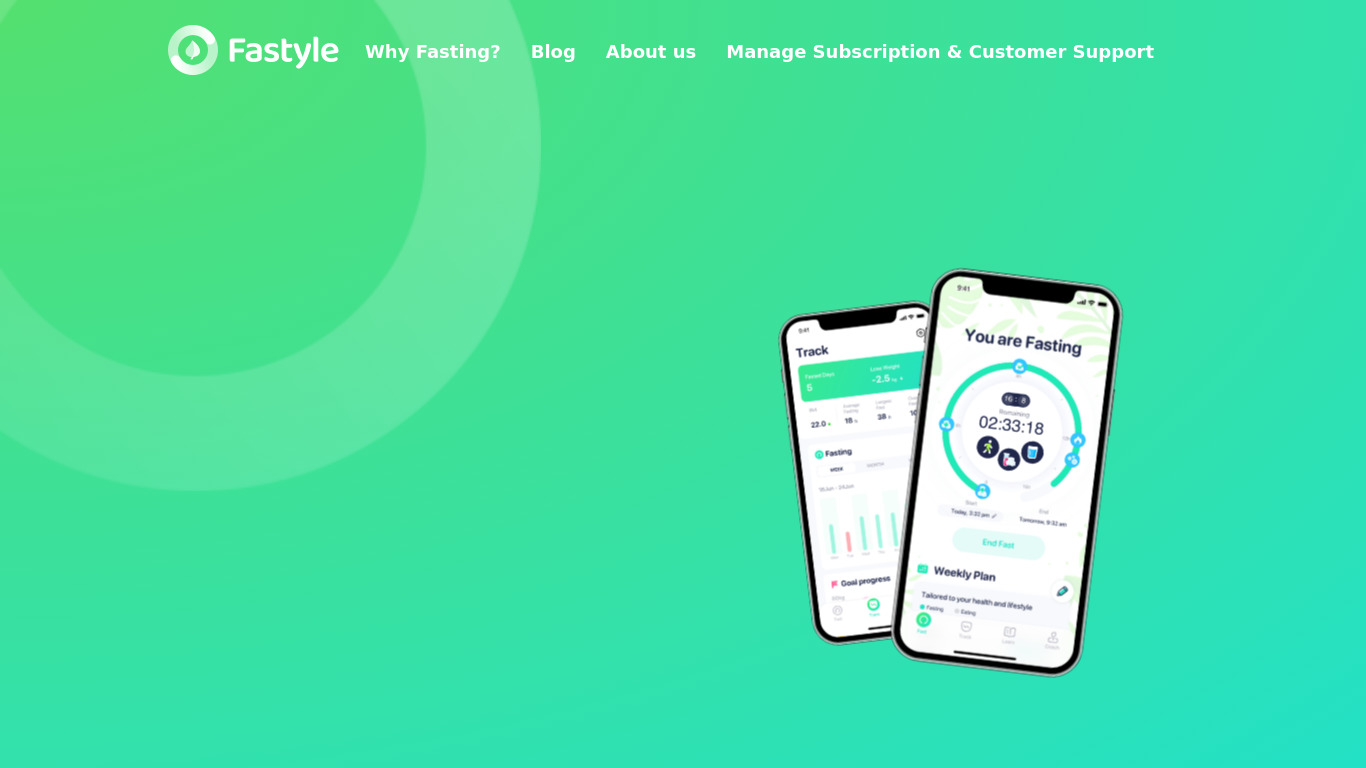 Fastyle-Intermittent Fasting Landing page