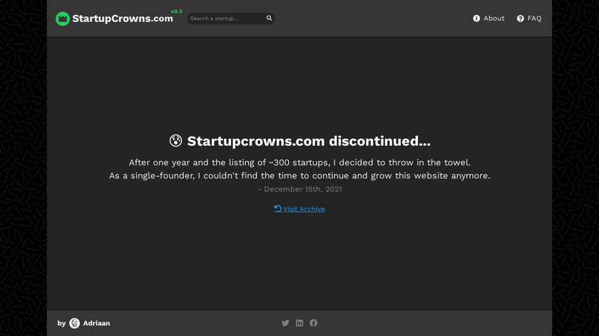 StartupCrowns Landing Page