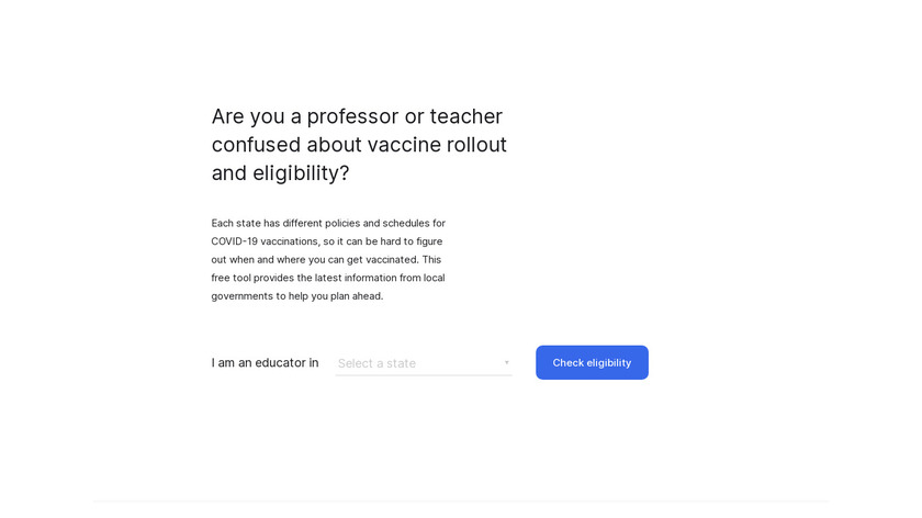 COVID-19 Vaccine Tracker for Teachers Landing Page
