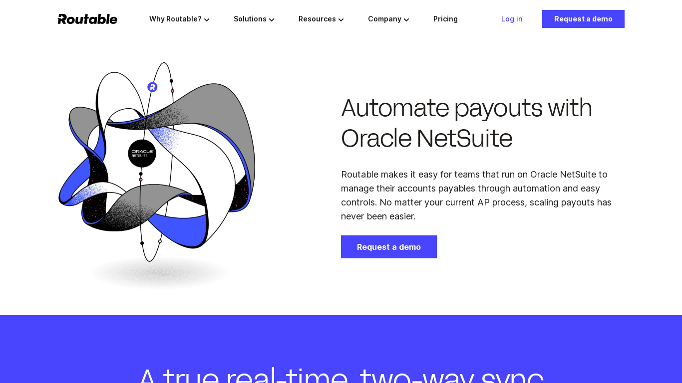 Routable for NetSuite Landing page