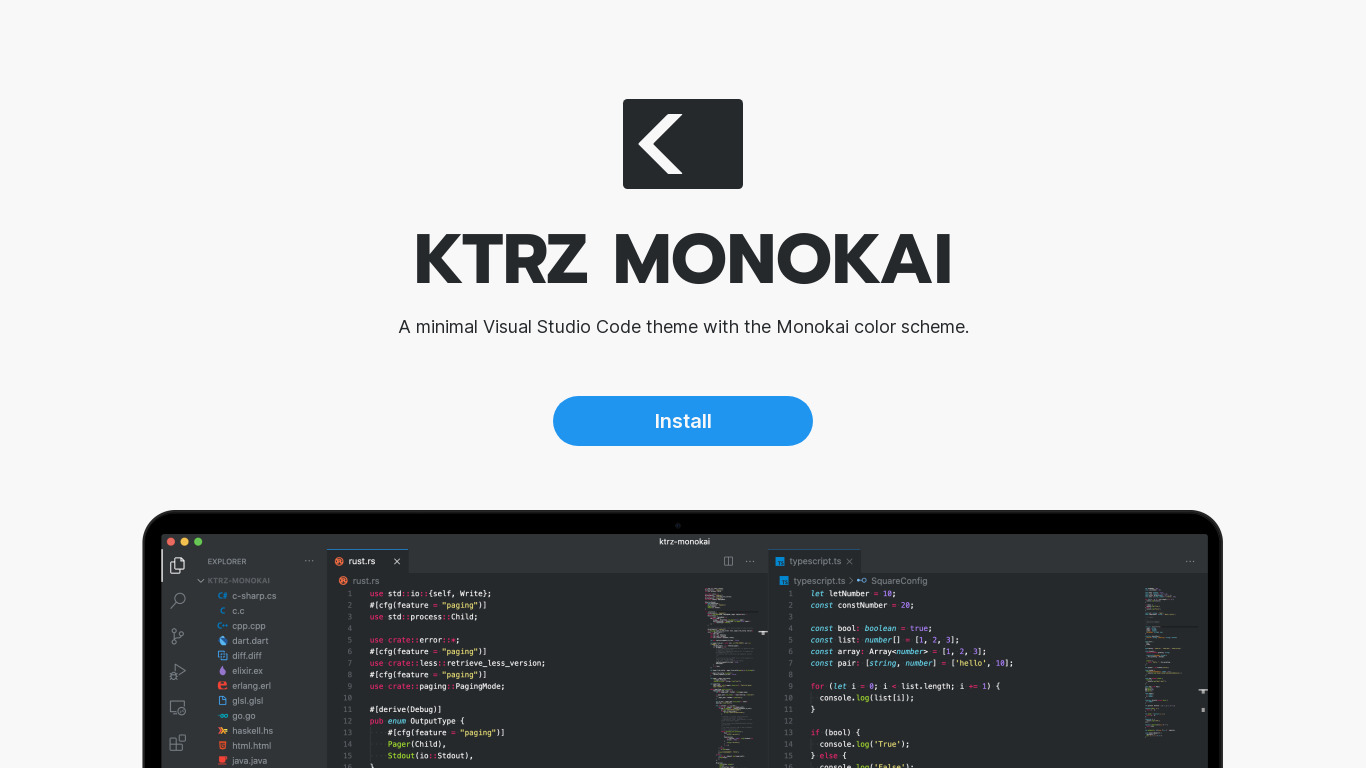 KTRZ Monokai Landing page