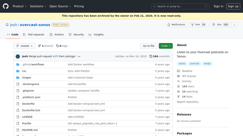 Unofficial Overcast + Sonos integration Landing Page